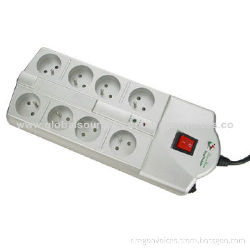 8-way Surge Protector with Coaxial and RJ11 Protection, French Type